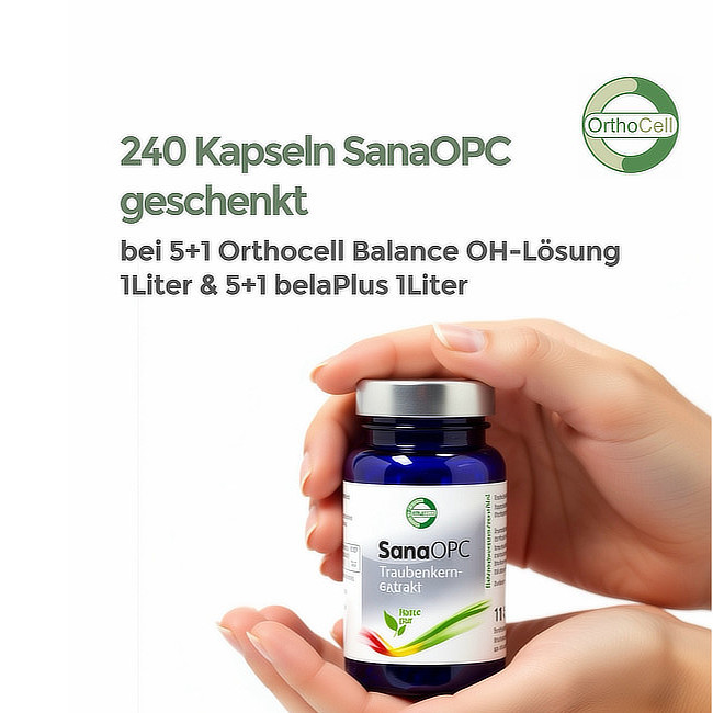 240 Kapseln OPC Geschenkt bei einer 5 + 1 Bestellung der 1 L Flaschen (OH-, H+, belaVet, belaPlus) 